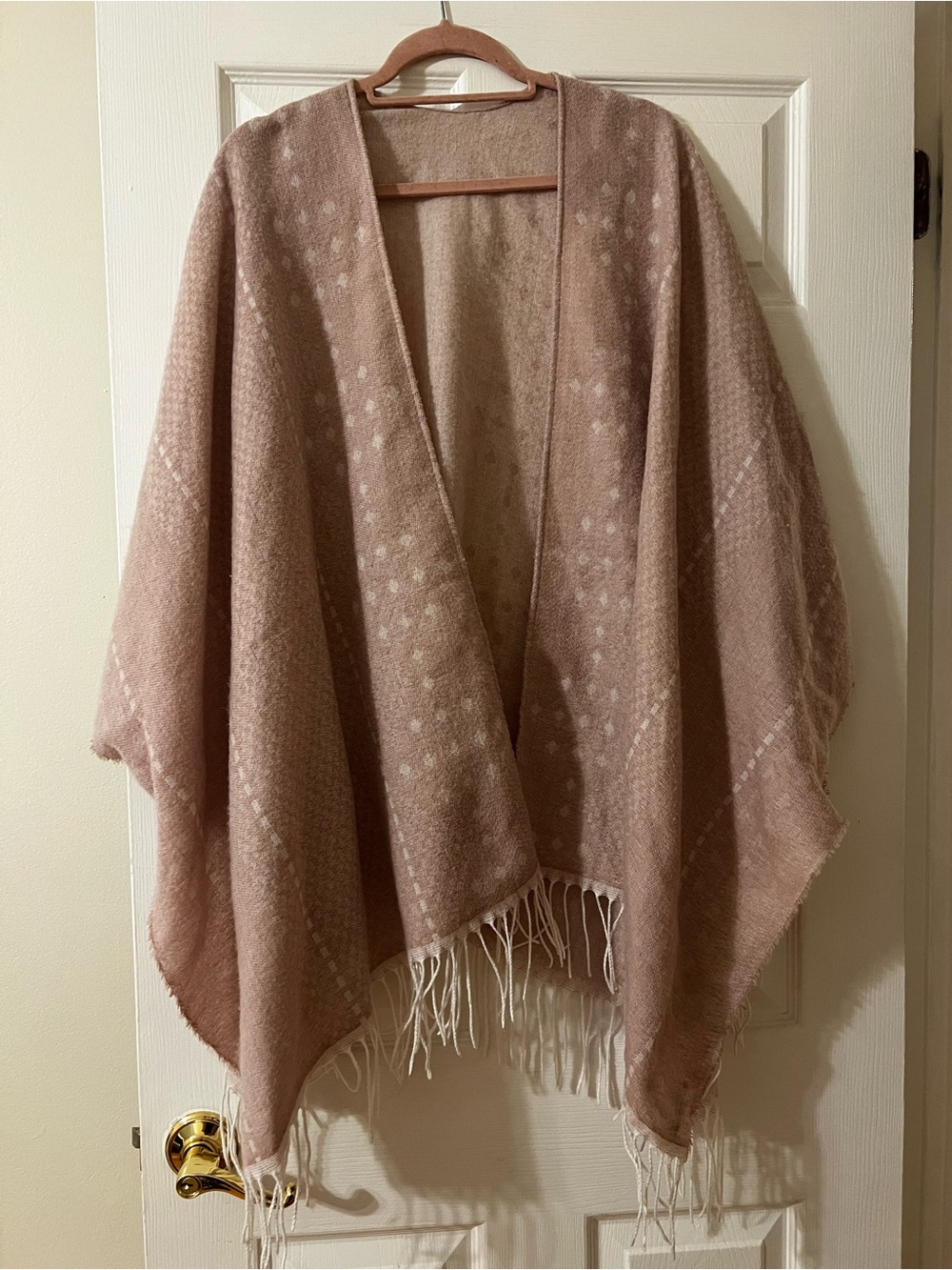 Gentle Fawn Blush Pink Fringe Poncho